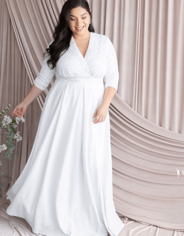 Wedding dress for plus size older brides