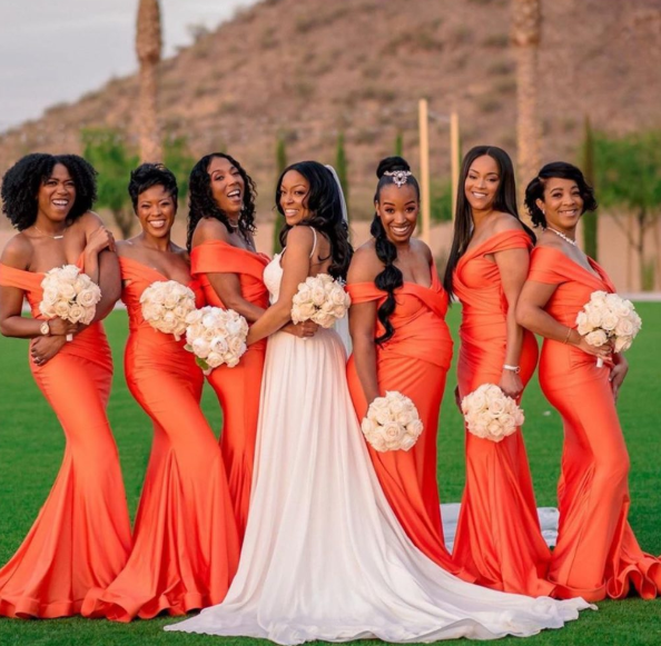 Orange Wedding Dress for Bridesmaid