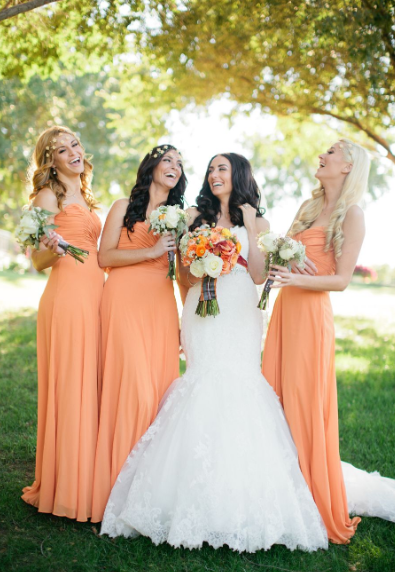 Orange Wedding Dress for Bridesmaids