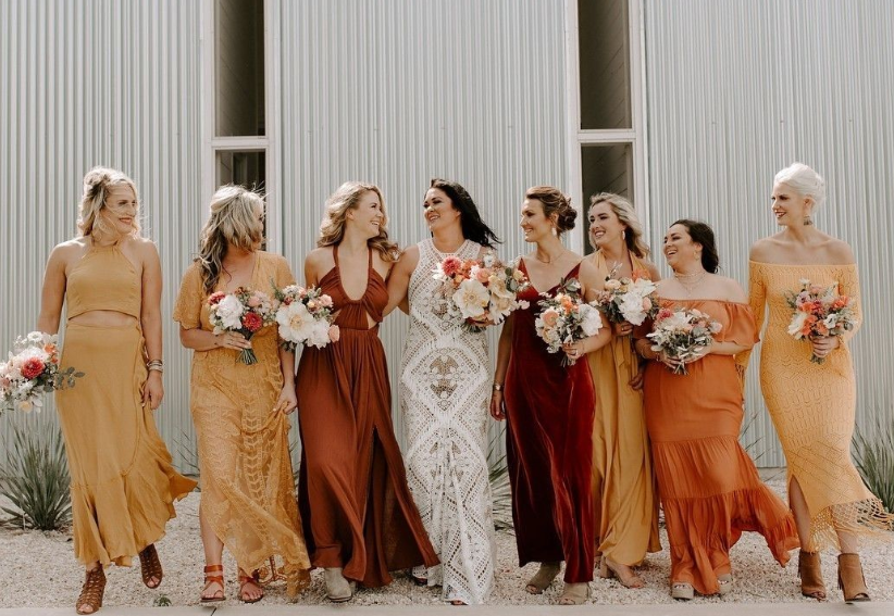 Orange Wedding Dresses for Bridesmaid