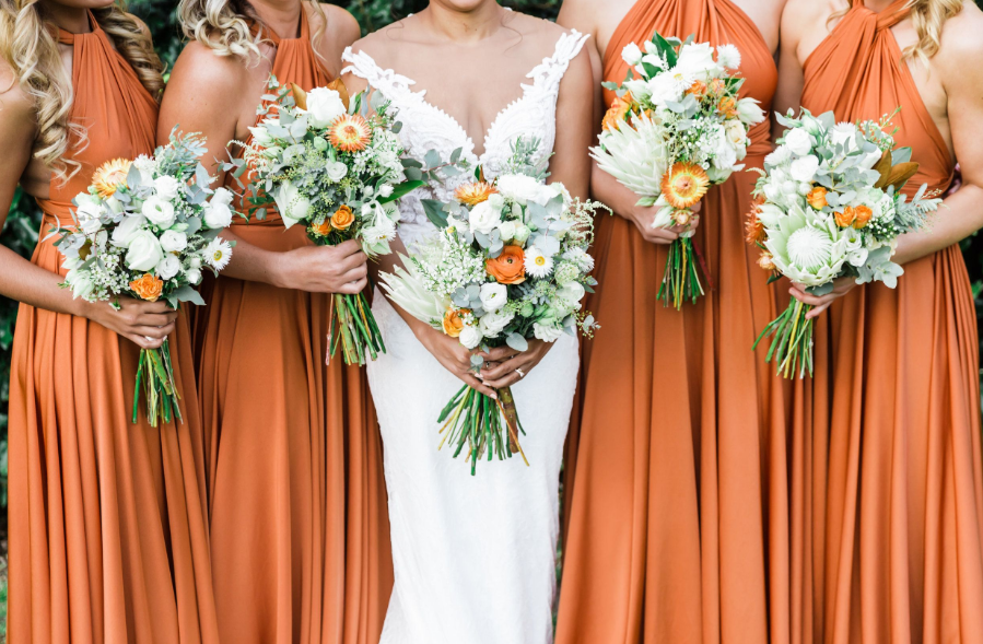 Orange Wedding Dresses for Bridesmaids