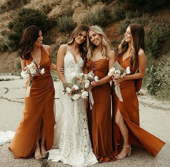 Rust Orange Bridesmaid Dress